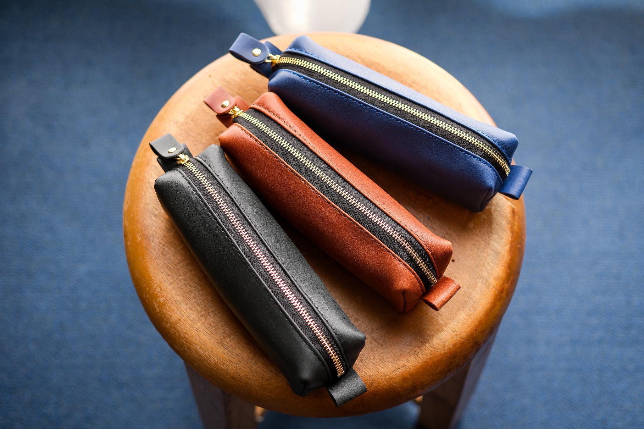 《GINO》本革レザーペンケース｜シンプルな大人の筆箱・ファスナーポーチ《3colors》 | 4枚目