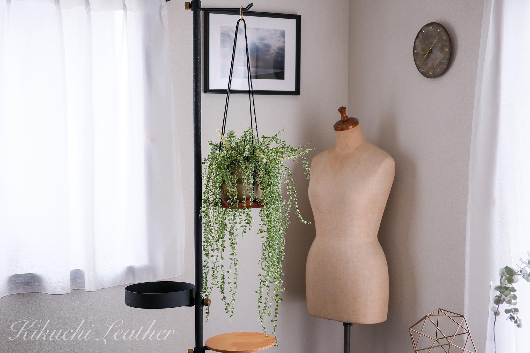 《GINO》レザープラントハンガー – Minimal Leather Sling《3colors》