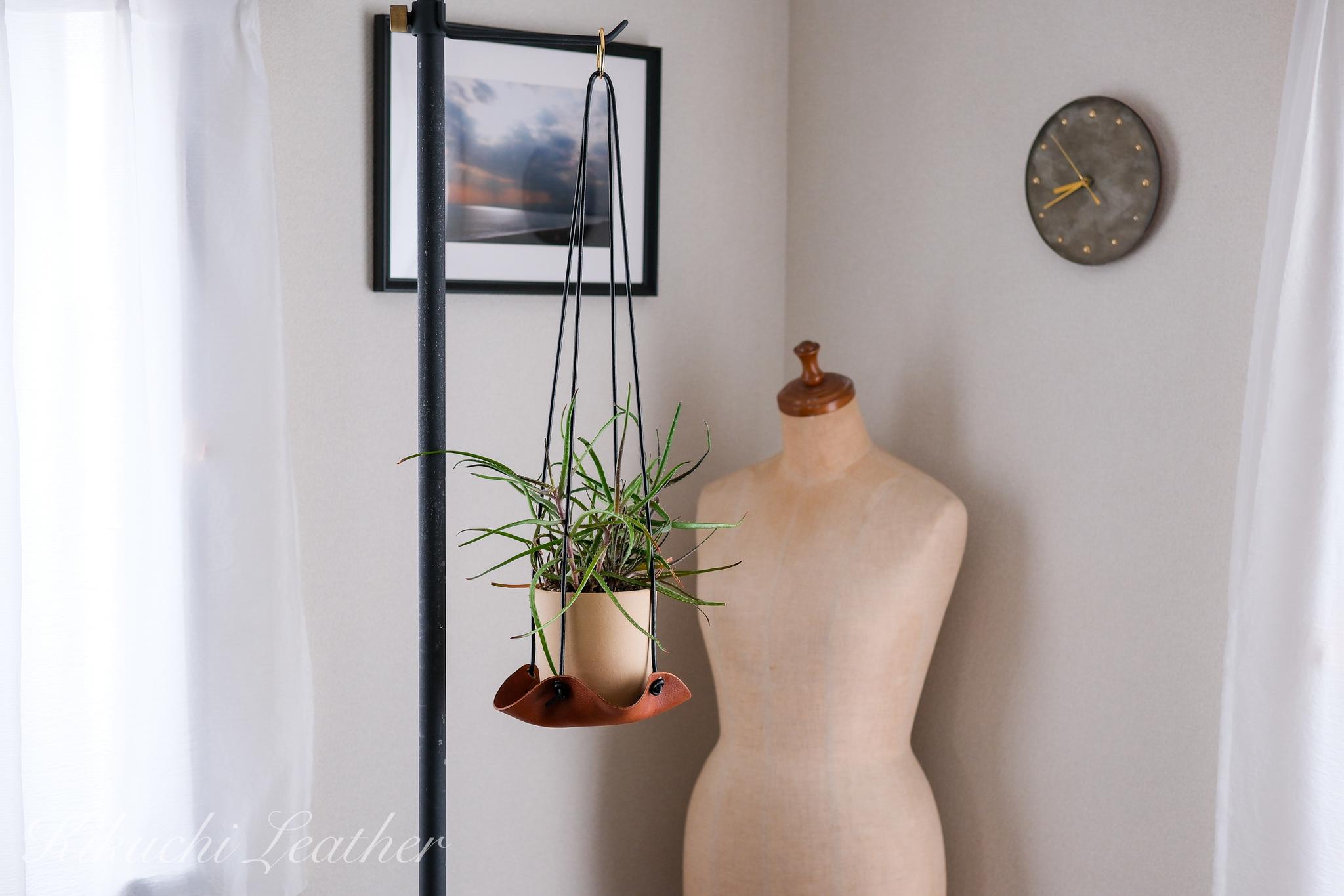 《GINO》レザープラントハンガー – Minimal Leather Sling《3colors》 | 8枚目