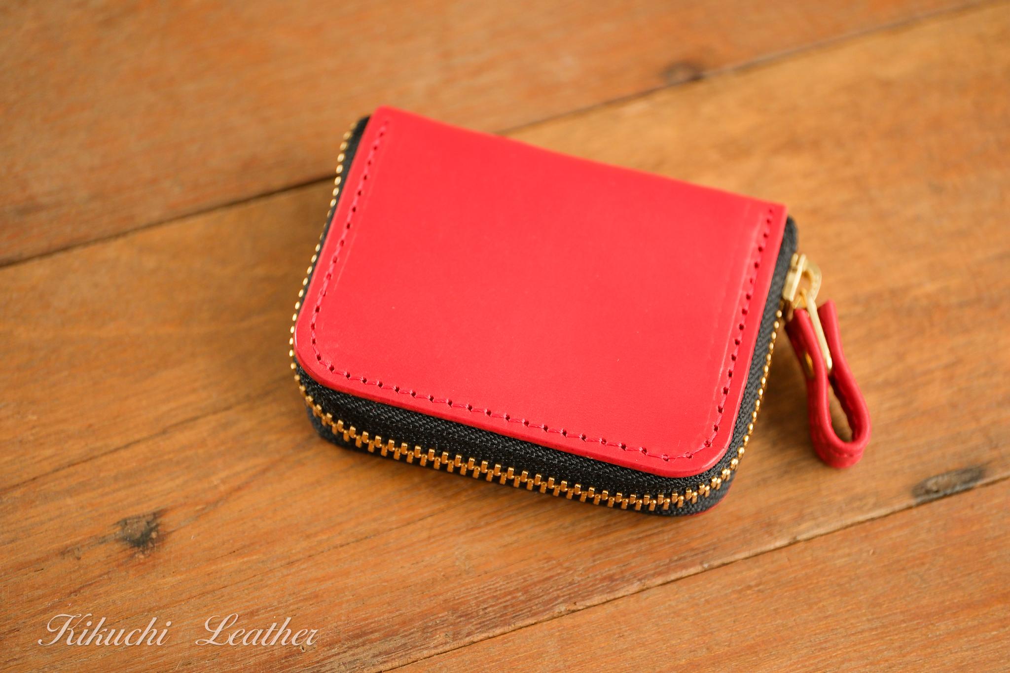 一点もの《ELMO》ラウンドジップコインケース 　スリム　レッド　Ie0371枚目の画像