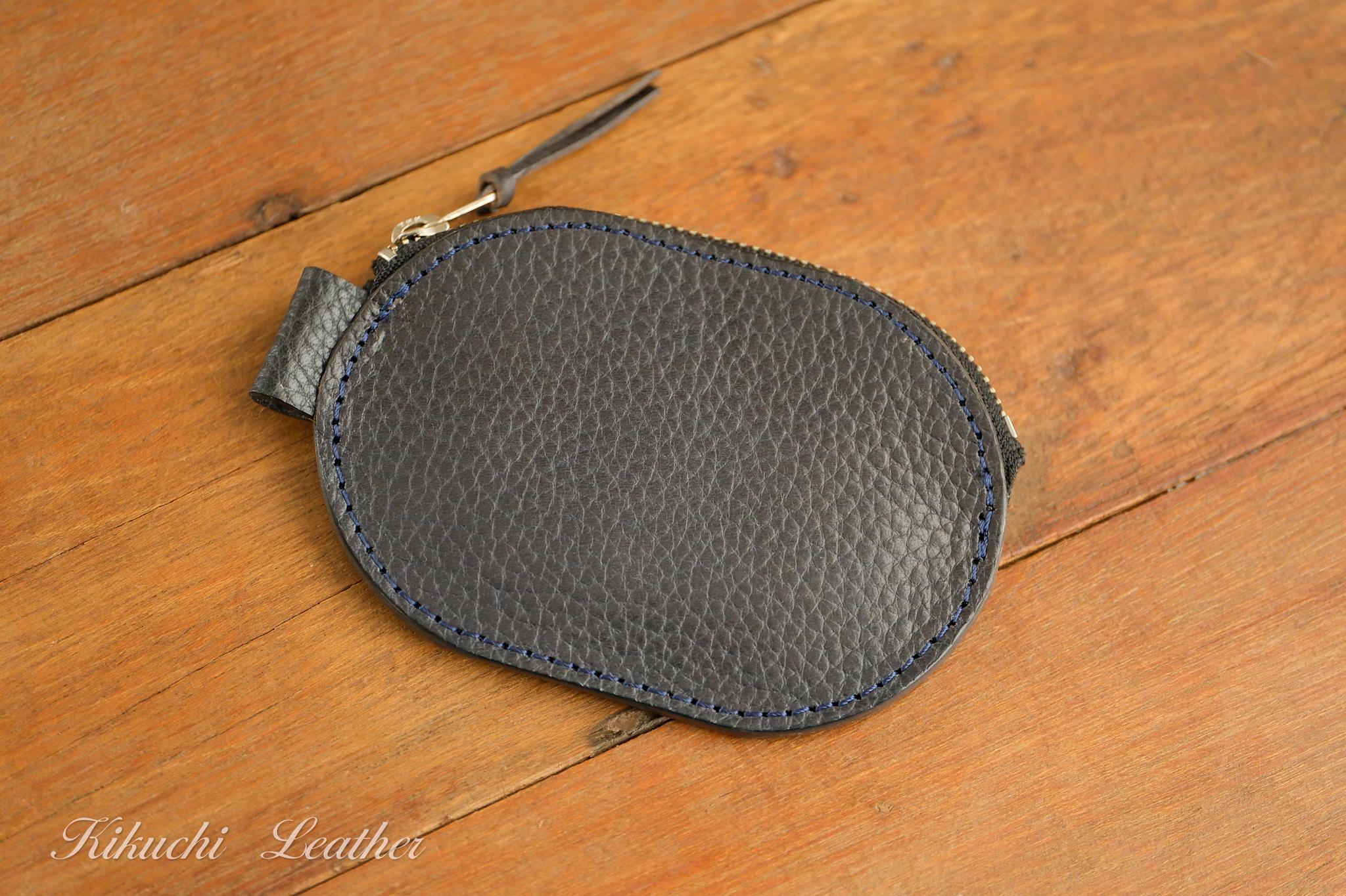 一点もの《GRATIA》コインケース 丸型　ネイビー　le0471枚目の画像