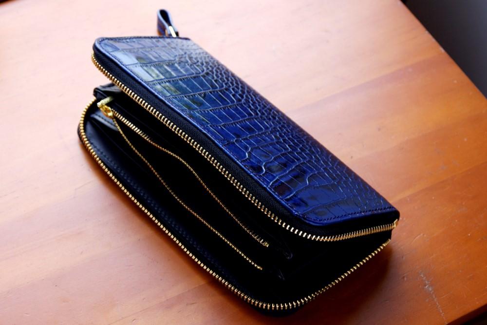 一点もの《LEO》ラウンドジップロングウォレット　スリム　ブラック | 4枚目