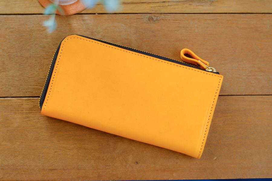 一点もの《GENOVA》L字ファスナーロングウォレット　イエロー1枚目の画像