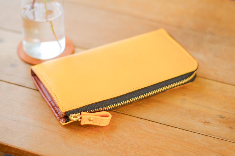 一点もの《GENOVA》L字ファスナーロングウォレット　イエロー | 4枚目