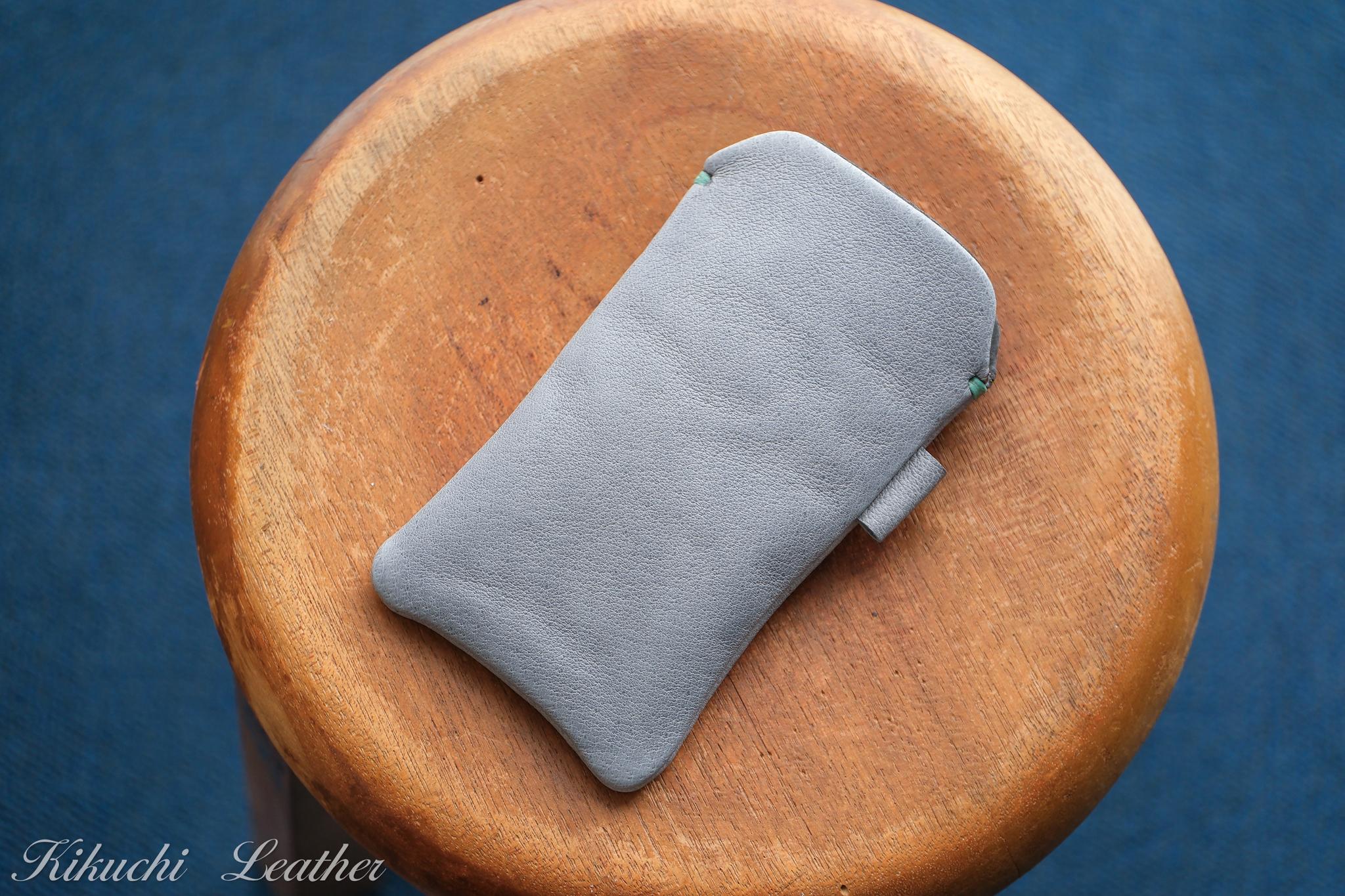 一点もの《RUSSETY》レザースリーブケース Regular　iPhone・スマホケース　サックスブルー　le0811枚目の画像