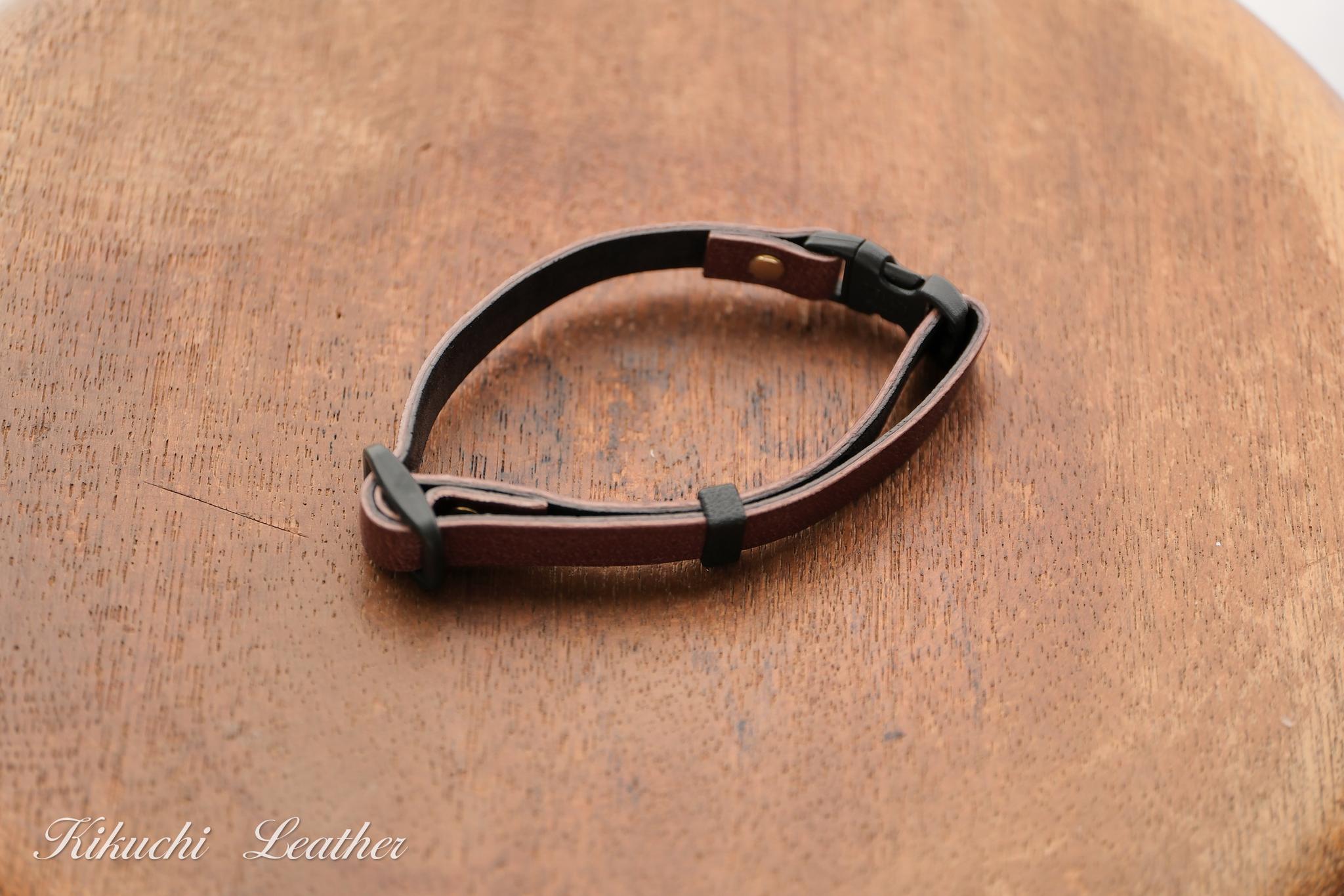 一点もの《RUSSETY》Soft leather cat collar　やさしい革の猫用首輪　チョコ　LE1311枚目の画像