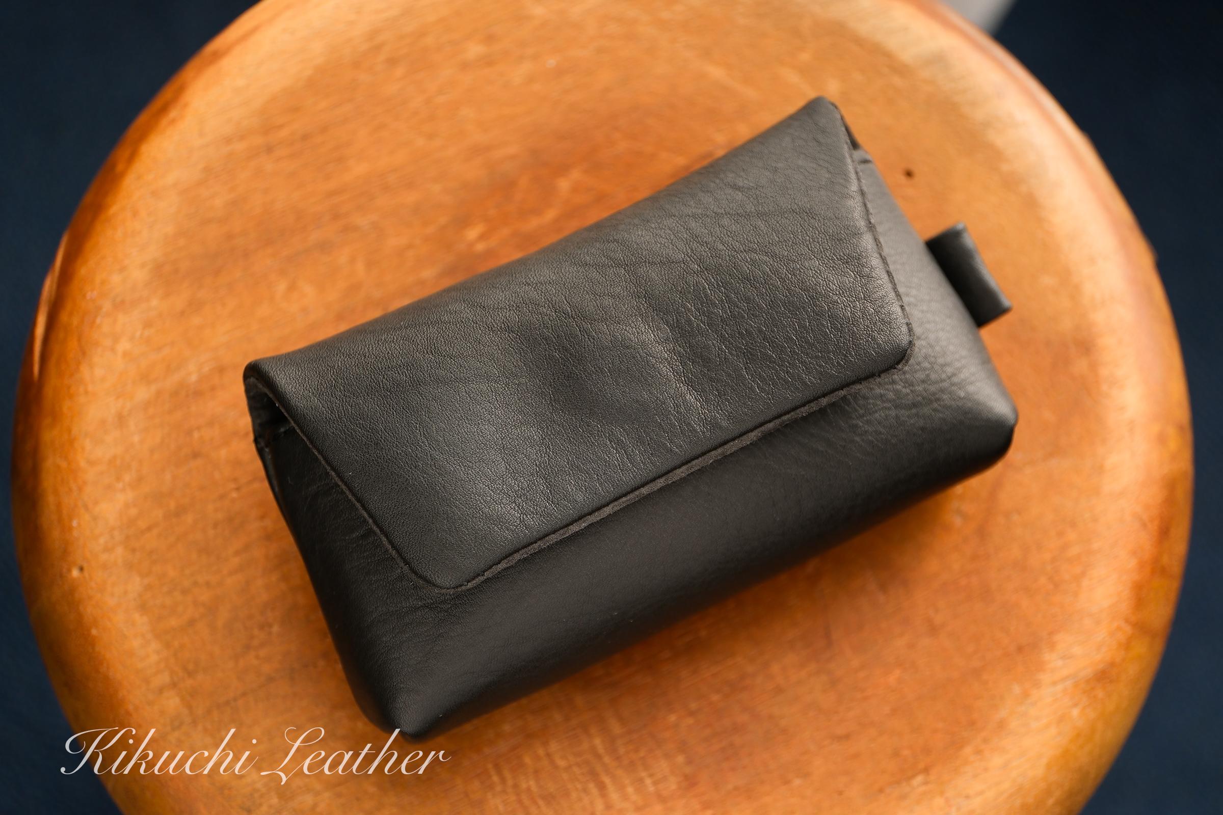 一点仕立て《WATERPROOF LEATHER》コンパクトカメラ用レザーカメラケース　Regular　黒LE1621枚目の画像