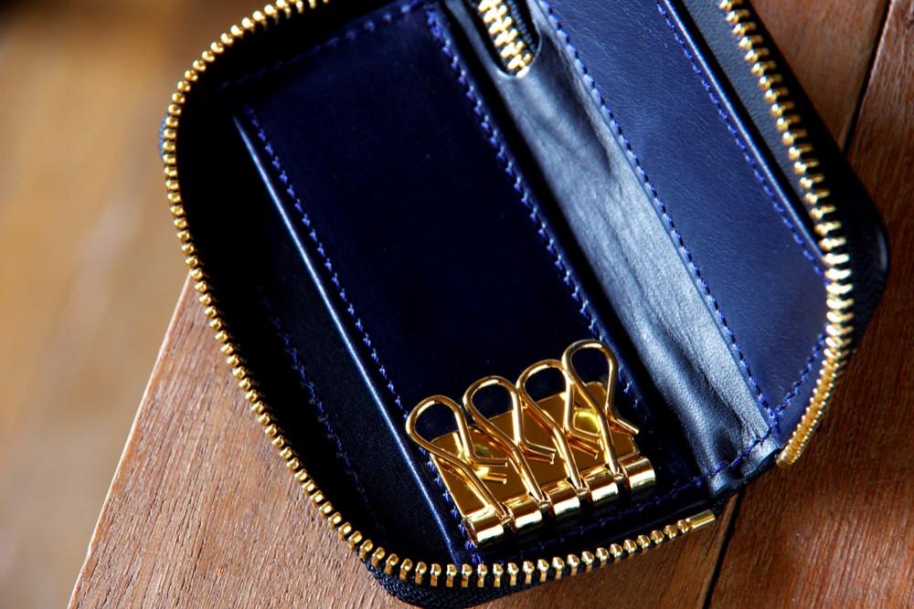 一点もの《ELMO》ラウンドジップキーケース ブラック le041 | 4枚目