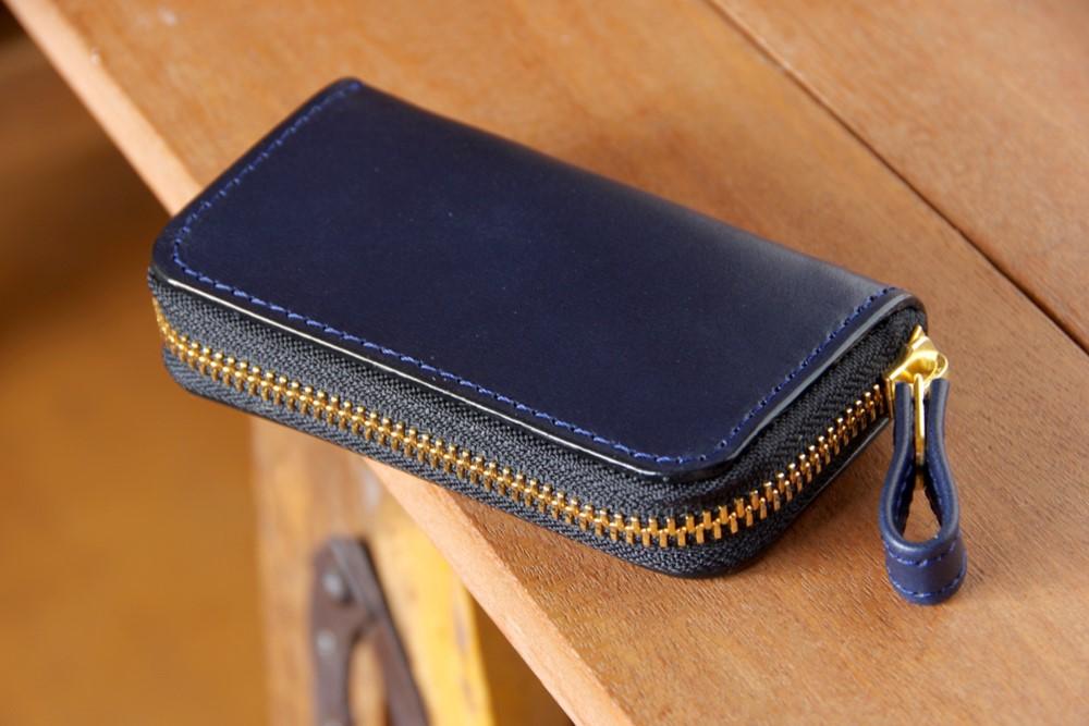 一点もの《ELMO》ラウンドジップキーケース ブラック le041 | 7枚目