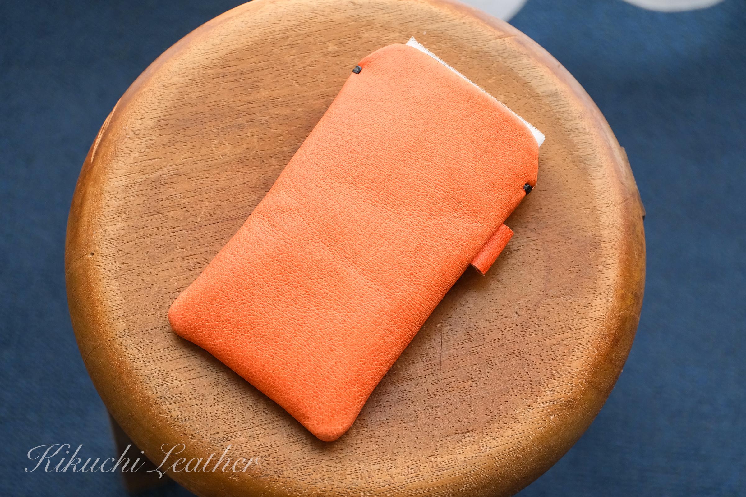 一点仕立て《RUSSETY》レザースリーブケース Large iPhone・スマホケース キャメル LE1641枚目の画像